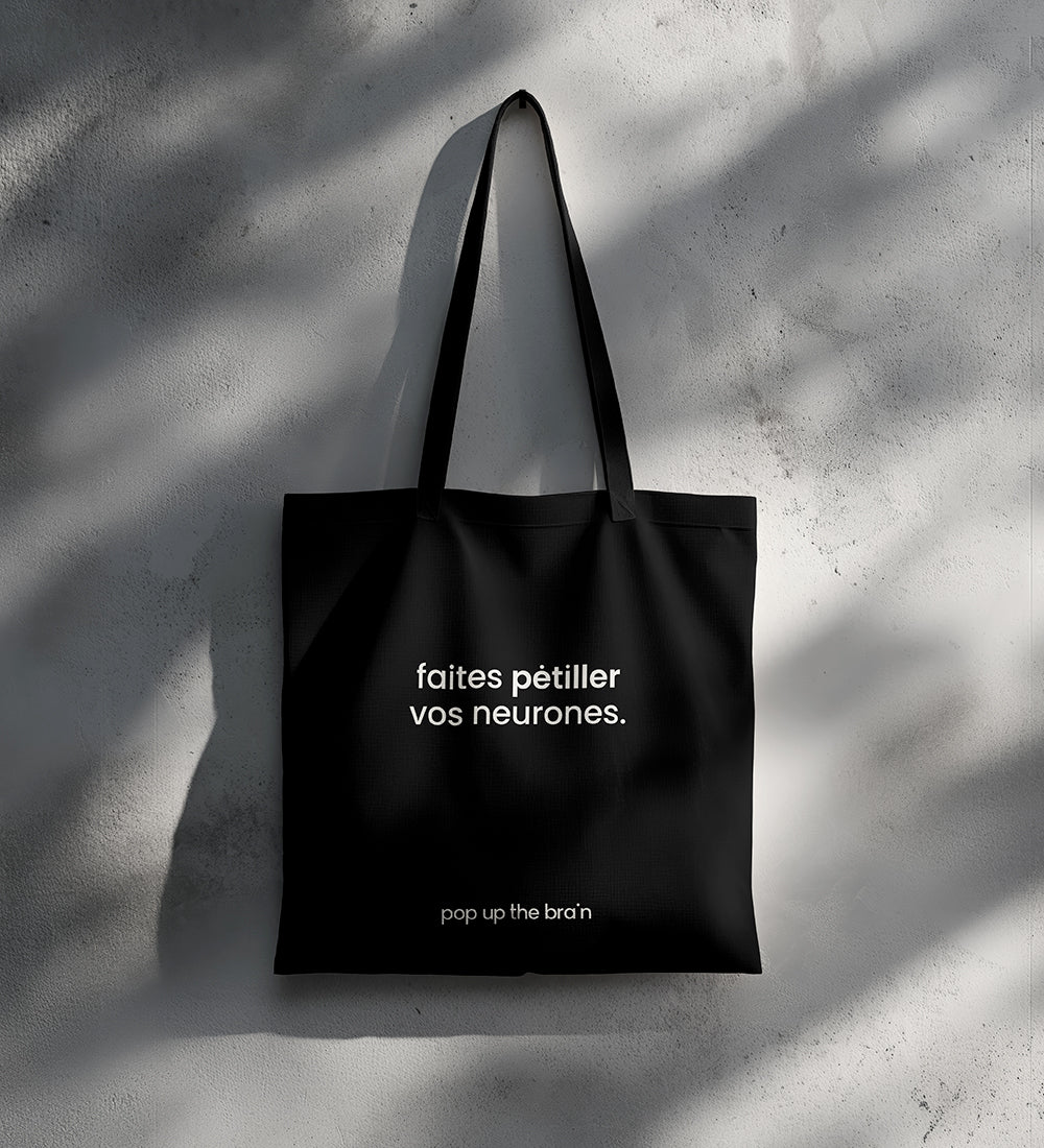 Tote Bag "Faites pétiller vos neurones", Noir